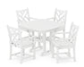 POLYWOOD Chippendale 5-Piece Arm Chair Dining Set in White