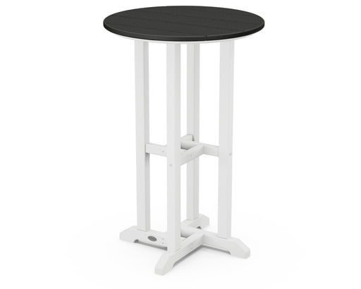 POLYWOOD® Contempo 24" Round Counter Table in White / Black