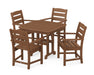 POLYWOOD Lakeside 5-Piece Arm Chair Dining Set in Teak