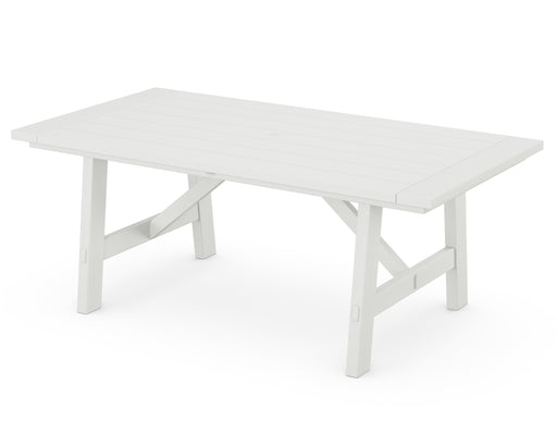 POLYWOOD Rustic Farmhouse 39" x 75" Dining Table in Vintage White