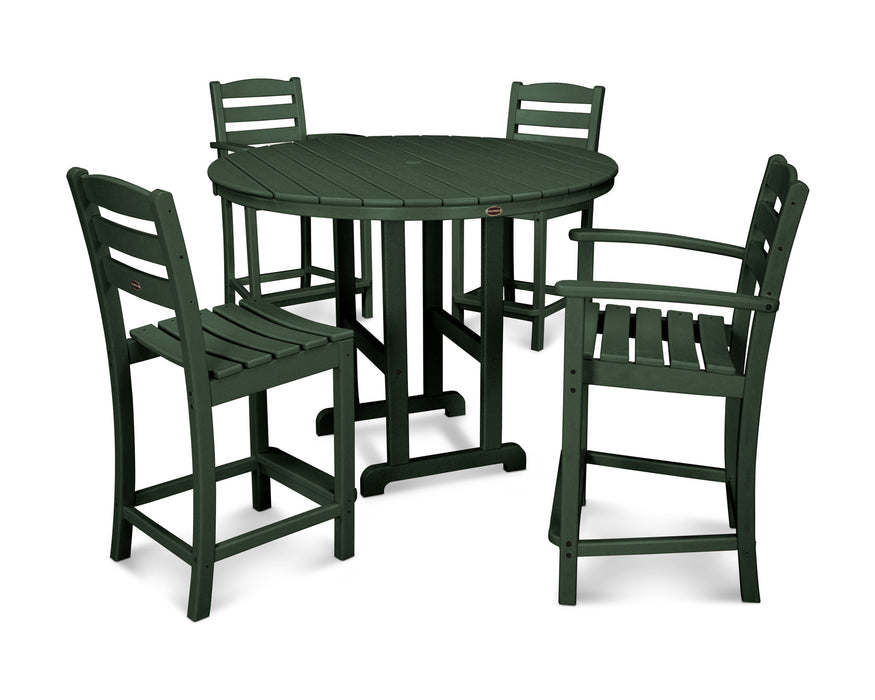 POLYWOOD La Casa 5-Piece Counter Dining Set in Green