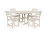 POLYWOOD Lakeside 5-Piece Round Side Chair Dining Set in Sand