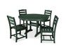 POLYWOOD 5 Piece La Casa Side Chair Dining Set in Green