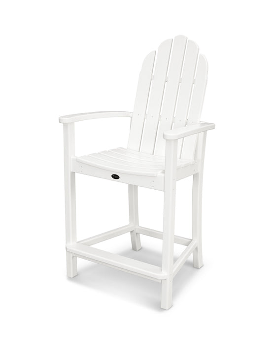 POLYWOOD Classic Adirondack Counter Chair in White