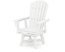 POLYWOOD Nautical Curveback Adirondack Swivel Dining Chair in White