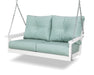 POLYWOOD Vineyard Deep Seating Swing in White with Air Blue fabric