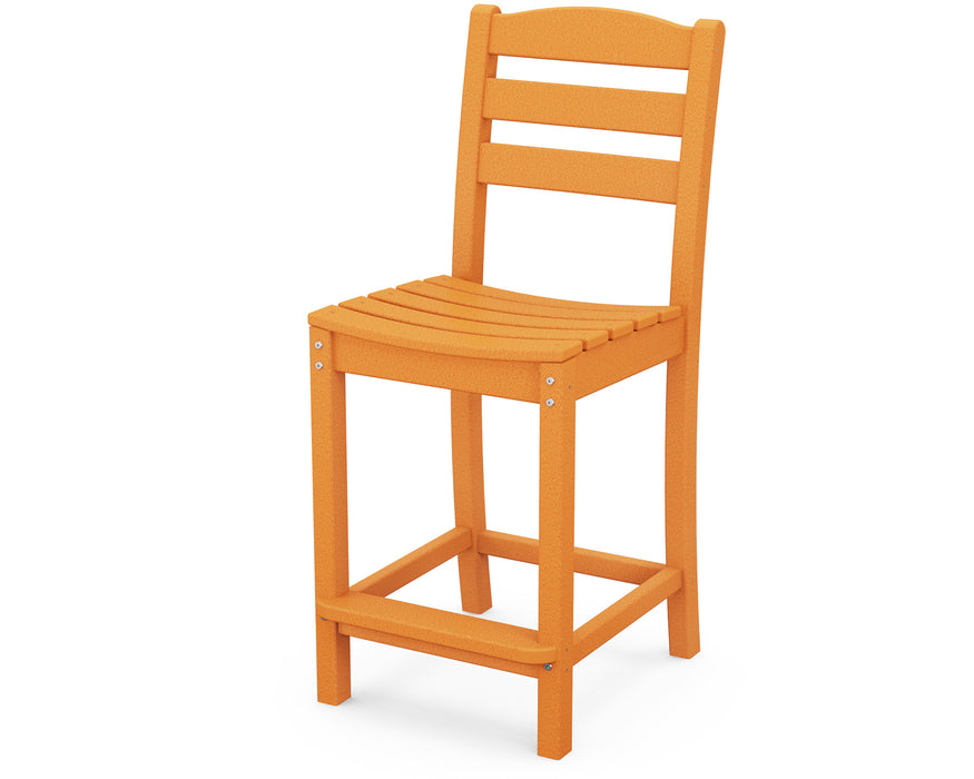 POLYWOOD La Casa Café Counter Side Chair in Tangerine