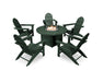 POLYWOOD Vineyard Adirondack 6-Piece Chat Set with Fire Pit Table in Green