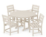POLYWOOD Lakeside 5-Piece Round Arm Chair Dining Set in Sand