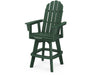 POLYWOOD Vineyard Curveback Adirondack Swivel Bar Chair in Green