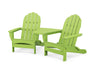 POLYWOOD Classic Oversized Adirondacks with Connecting Table in Lime
