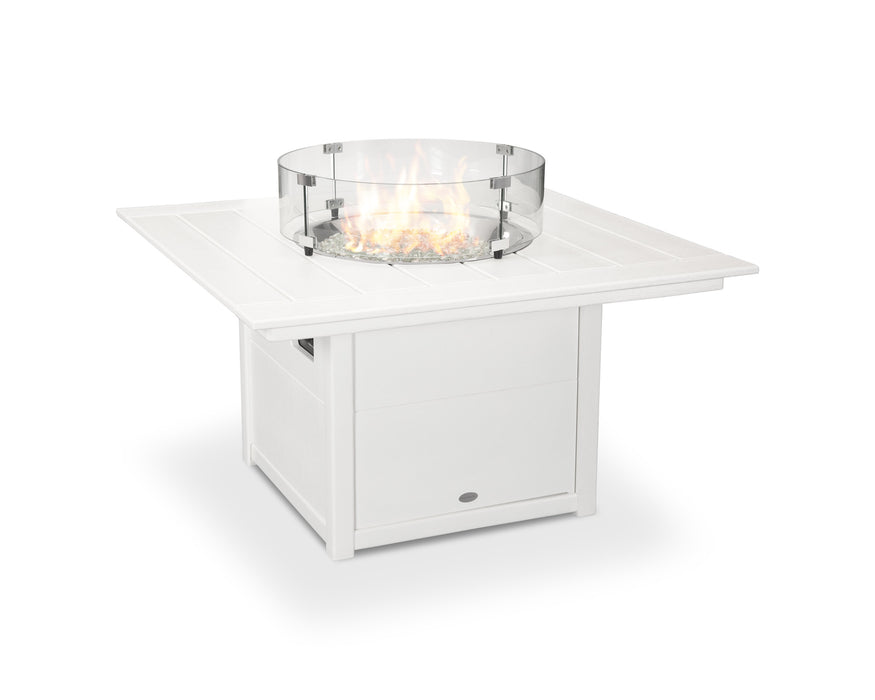 POLYWOOD Square 42" Fire Pit Table in White