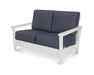 POLYWOOD Harbour Deep Seating Settee in Vintage Sahara with Ash Charcoal fabric