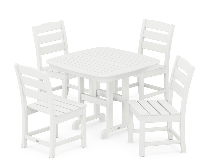 POLYWOOD Lakeside 5-Piece Side Chair Dining Set in Vintage White