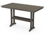 POLYWOOD Farmhouse Trestle 37" x 72" Bar Table in Vintage Coffee