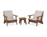 POLYWOOD Riviera Modern Lounge 3-Piece Set in Sand with Ash Charcoal fabric