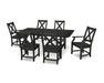 POLYWOOD Braxton 7-Piece Rustic Farmhouse Dining Set in Black