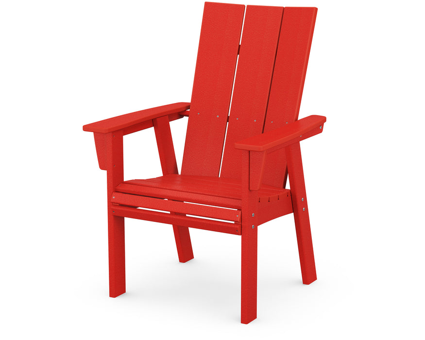 POLYWOOD Modern Curveback Adirondack Dining Chair in Sunset Red