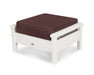 POLYWOOD Harbour Deep Seating Ottoman in Vintage Coffee with Sancy Shale fabric