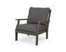 POLYWOOD Braxton Deep Seating Chair in Slate Grey with Sancy Denim fabric