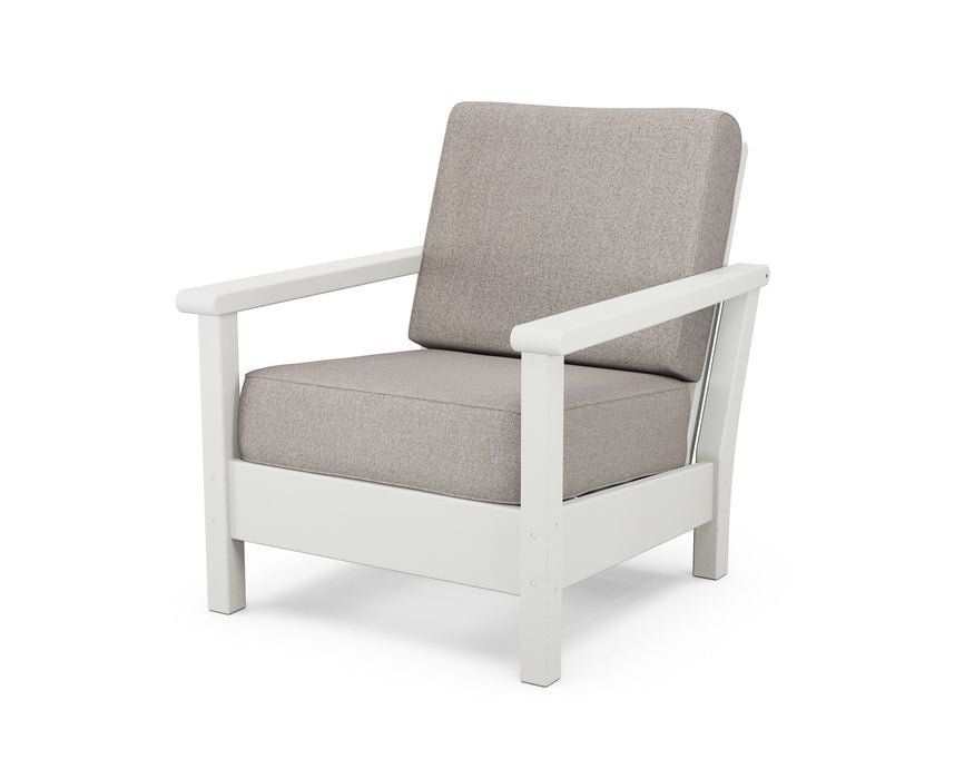 POLYWOOD Harbour Deep Seating Chair in Vintage Coffee with Cast Sage fabric
