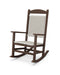 POLYWOOD Presidential Woven Rocking Chair in Mahogany / White Loom