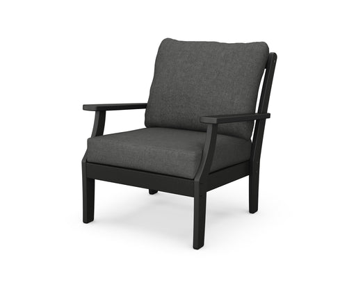 POLYWOOD Braxton Deep Seating Chair in Black with Spectrum Carbon fabric