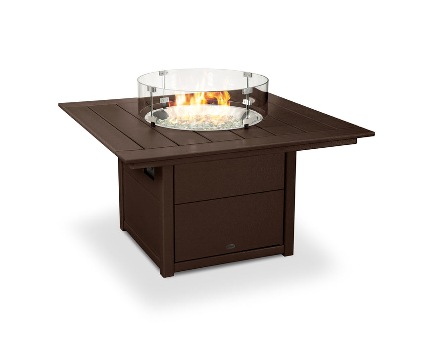 POLYWOOD Square 42" Fire Pit Table in Mahogany
