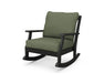 POLYWOOD Braxton Deep Seating Rocking Chair in Black with Crete Spruce fabric