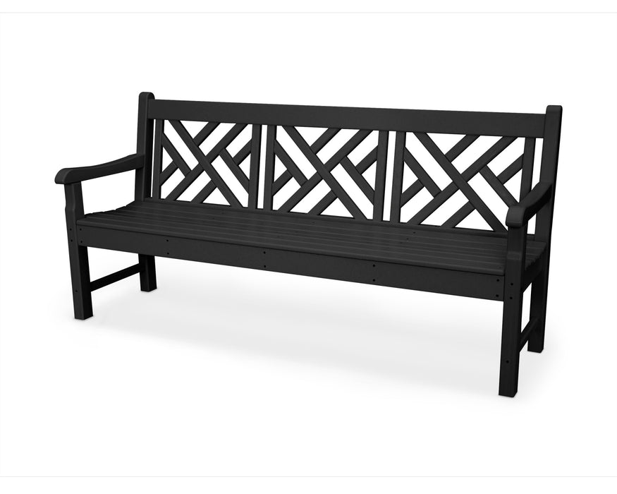POLYWOOD Rockford 72" Chippendale Bench in Black