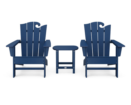 POLYWOOD Wave 3-Piece Adirondack Set with The Ocean Chair in Navy