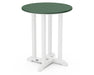 POLYWOOD® Contempo 24" Round Dining Table in White / Green