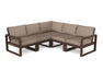 POLYWOOD EDGE 5-Piece Modular Deep Seating Set in Mahogany with Spiced Burlap fabric