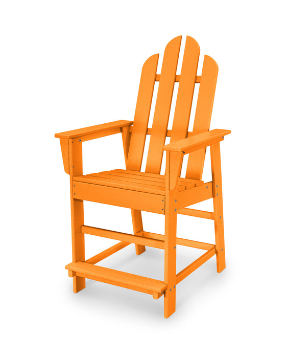 POLYWOOD Long Island Counter Chair in Tangerine