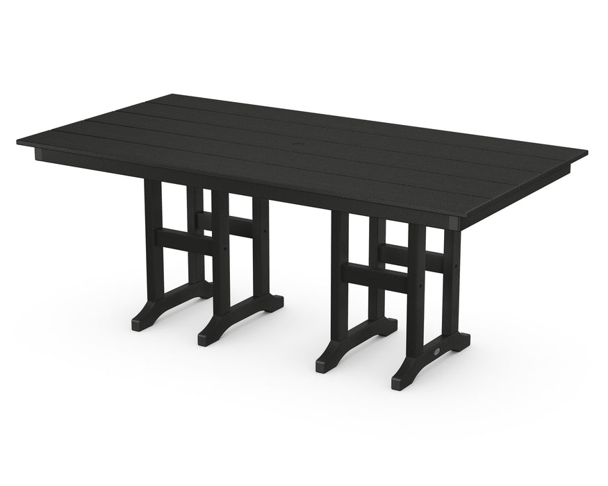 POLYWOOD Farmhouse 37" x 72" Dining Table in Black