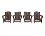 POLYWOOD Wave Collection 4-Piece Adirondack Chair Set in Navy
