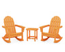 POLYWOOD Vineyard 3-Piece Adirondack Rocking Chair Set with South Beach 18" Side Table in Tangerine
