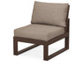 POLYWOOD Edge Modular Armless Chair in Grey with Natural fabric