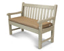 POLYWOOD Rockford 48" Bench with Seat Cushion in Sand with Sesame fabric