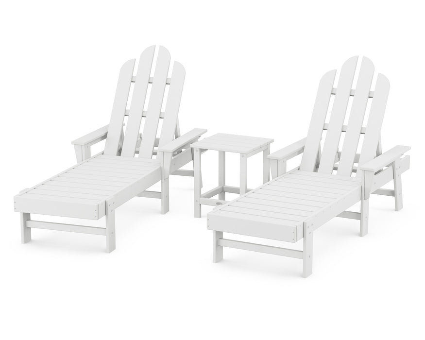 POLYWOOD Long Island Chaise 3-Piece Set in White