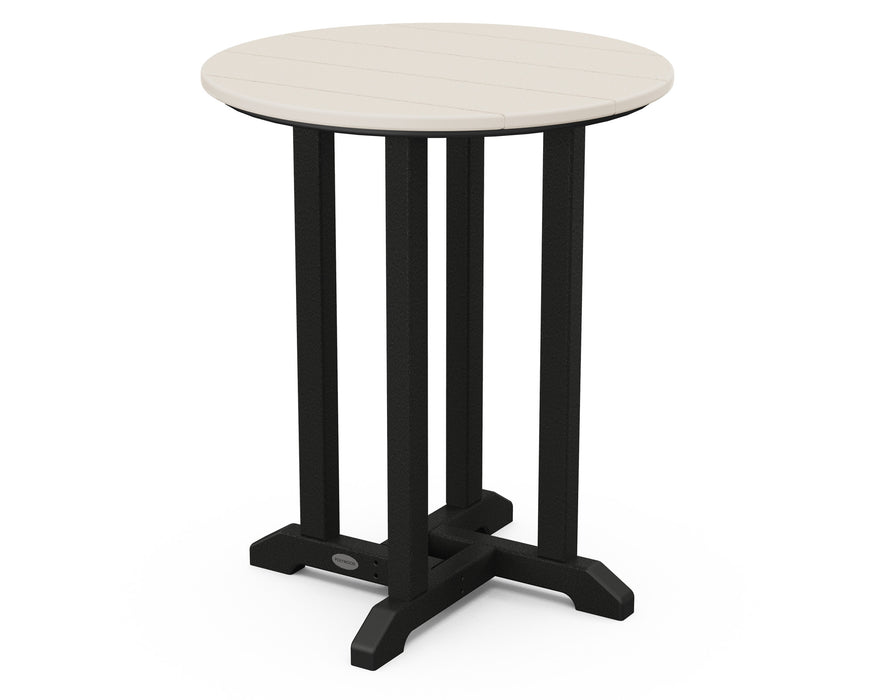 POLYWOOD® Contempo 24" Round Dining Table in Black / Sand