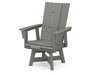 POLYWOOD Modern Curveback Adirondack Swivel Dining Chair in Slate Grey