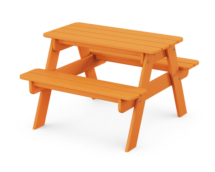 POLYWOOD Kids Outdoor Picnic Table in Tangerine