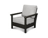 POLYWOOD Harbour Deep Seating Chair in Vintage Coffee with Sancy Denim fabric