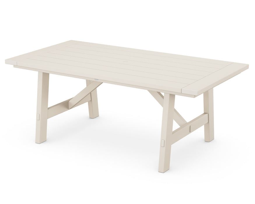 POLYWOOD Rustic Farmhouse 39" x 75" Dining Table in Sand