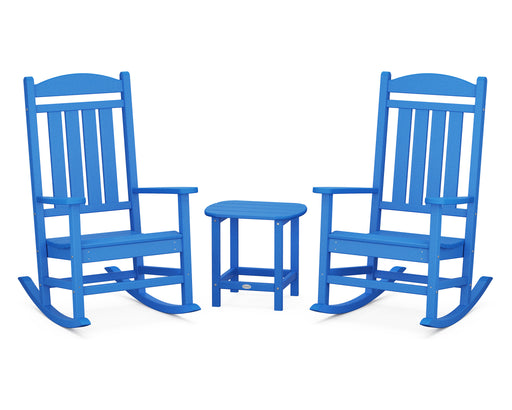 POLYWOOD Presidential Rocker 3-Piece Set in Pacific Blue