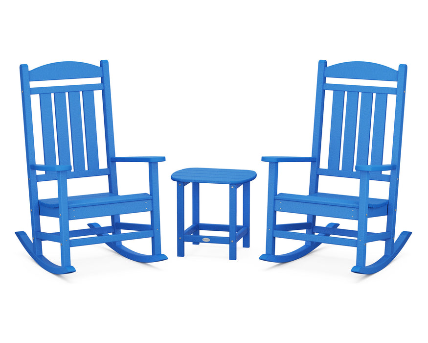 POLYWOOD Presidential Rocker 3-Piece Set in Pacific Blue