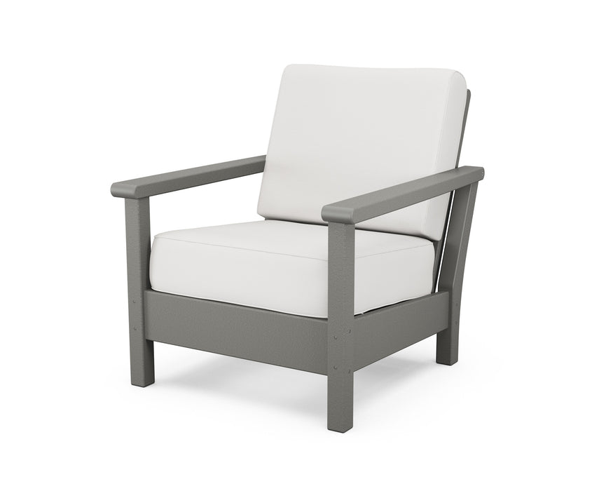 POLYWOOD Harbour Deep Seating Chair in Vintage White with Cast Sage fabric