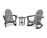 POLYWOOD Vineyard 3-Piece Adirondack Rocking Chair Set in Slate Grey