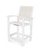 POLYWOOD Coastal Counter Chair in Vintage White with Parchment fabric